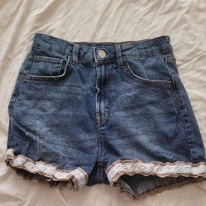 Wild Fable Blue Jean Shorts with Lace Trim